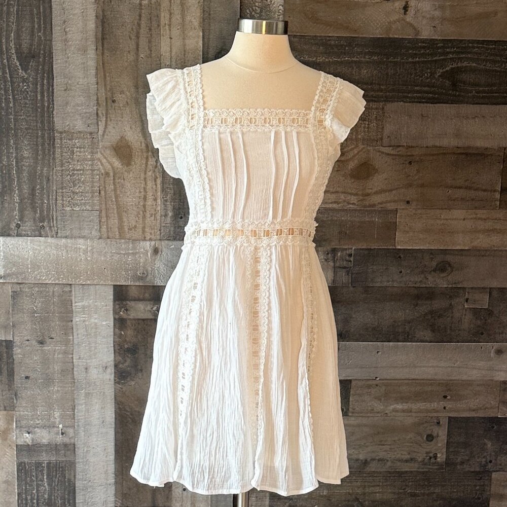 Anthropologie Entro white lace dress medium angelic cottagecore festival boho - Picture 11 of 11